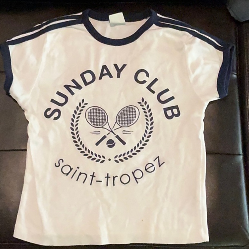 Urban Outfitters Sunday Club Fitted Ringer Tee, M